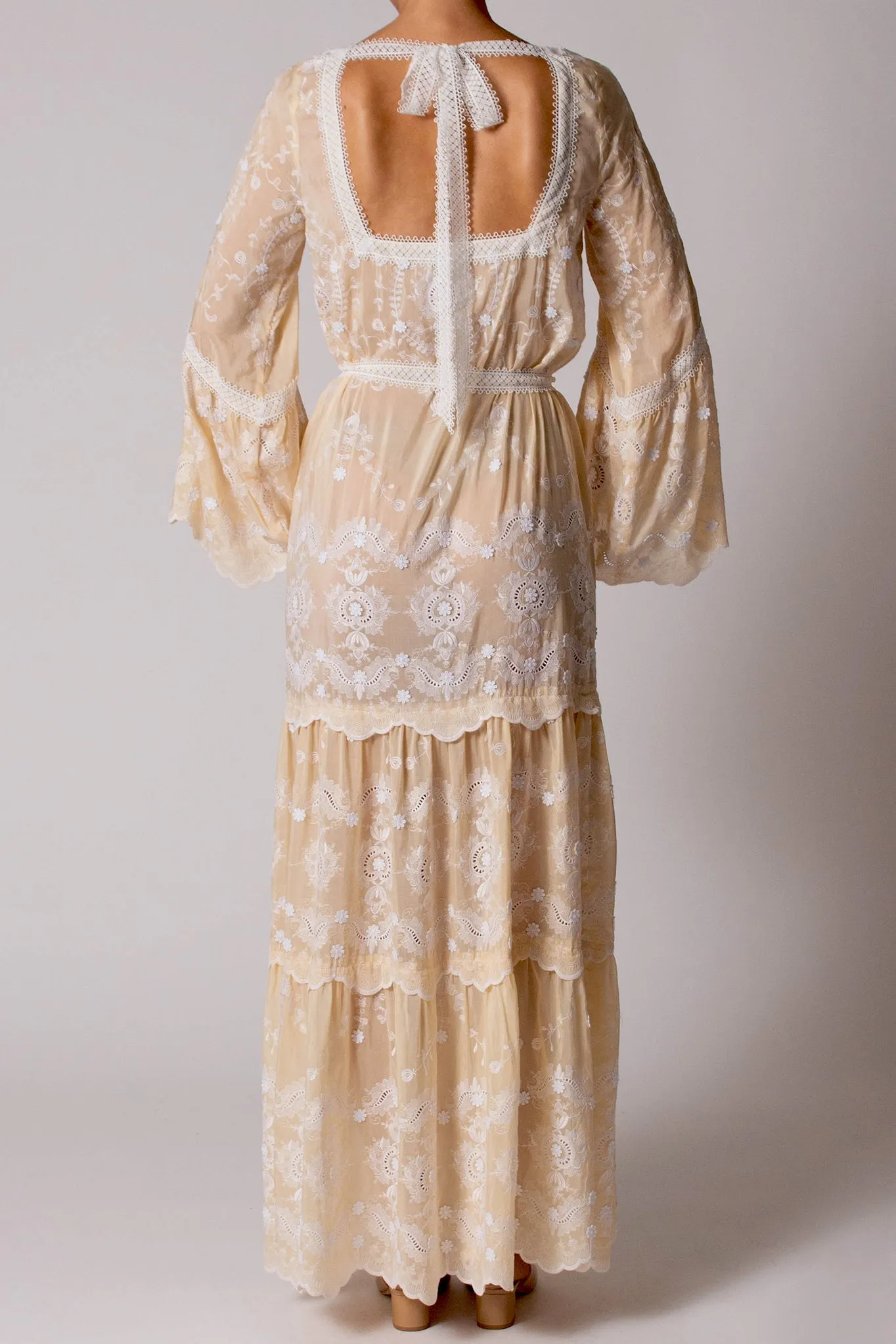 Charlize Floating Flower Voile Dress