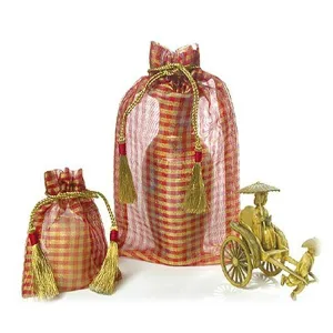 Checked Organza Pouch