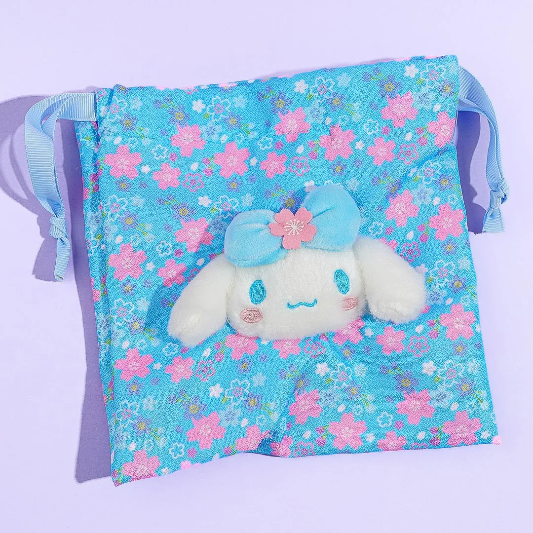 Cinnamoroll Sakura Kimono Drawstring Pouch With Plushie Head Charm