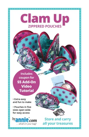 Clam Up Zippered Pouches PBA275