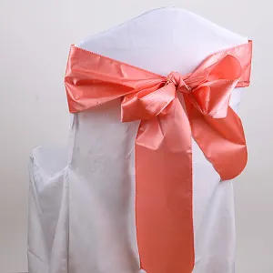 Coral - 6 x 106 inch Satin Chair Sash ( 10 Piece )