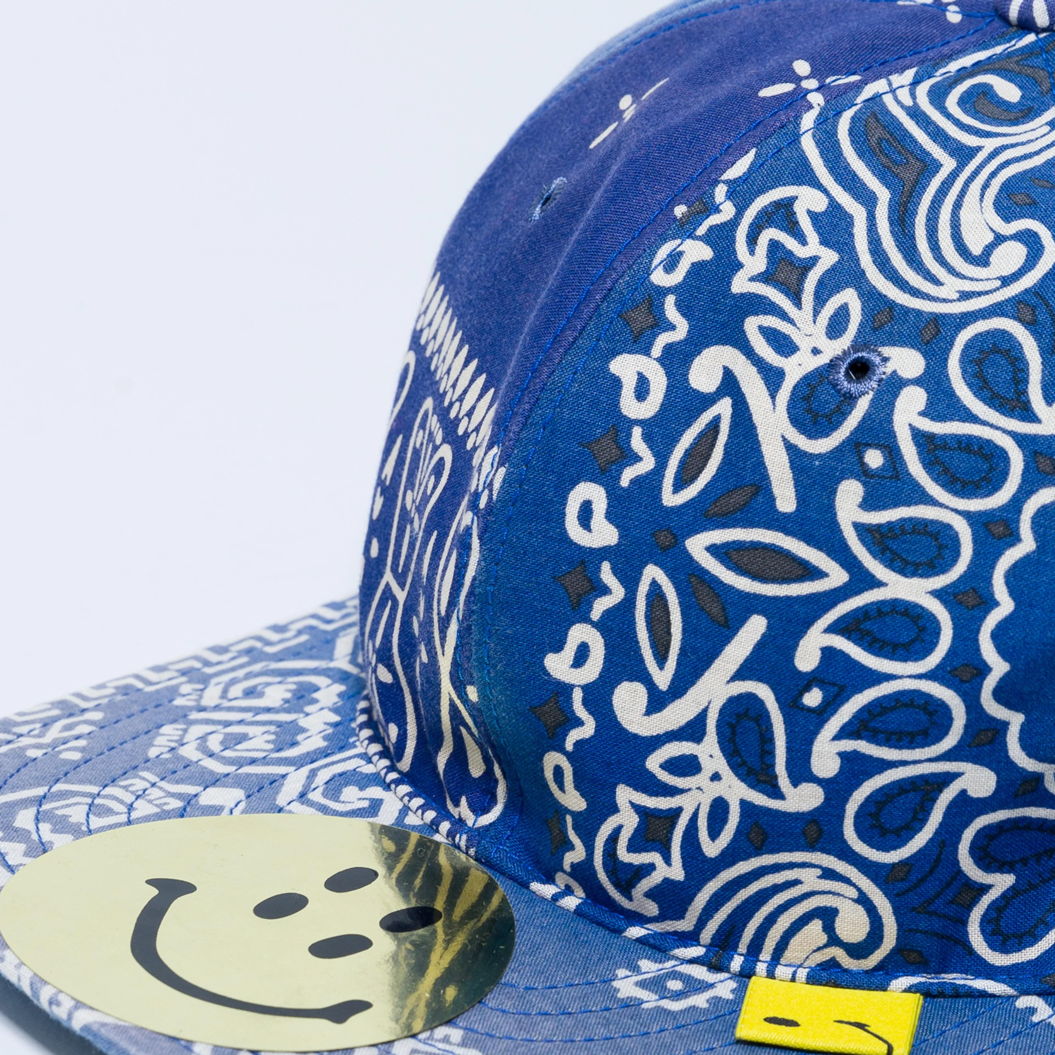 Cotton Bandana Patchwork Baseball Cap - Blue