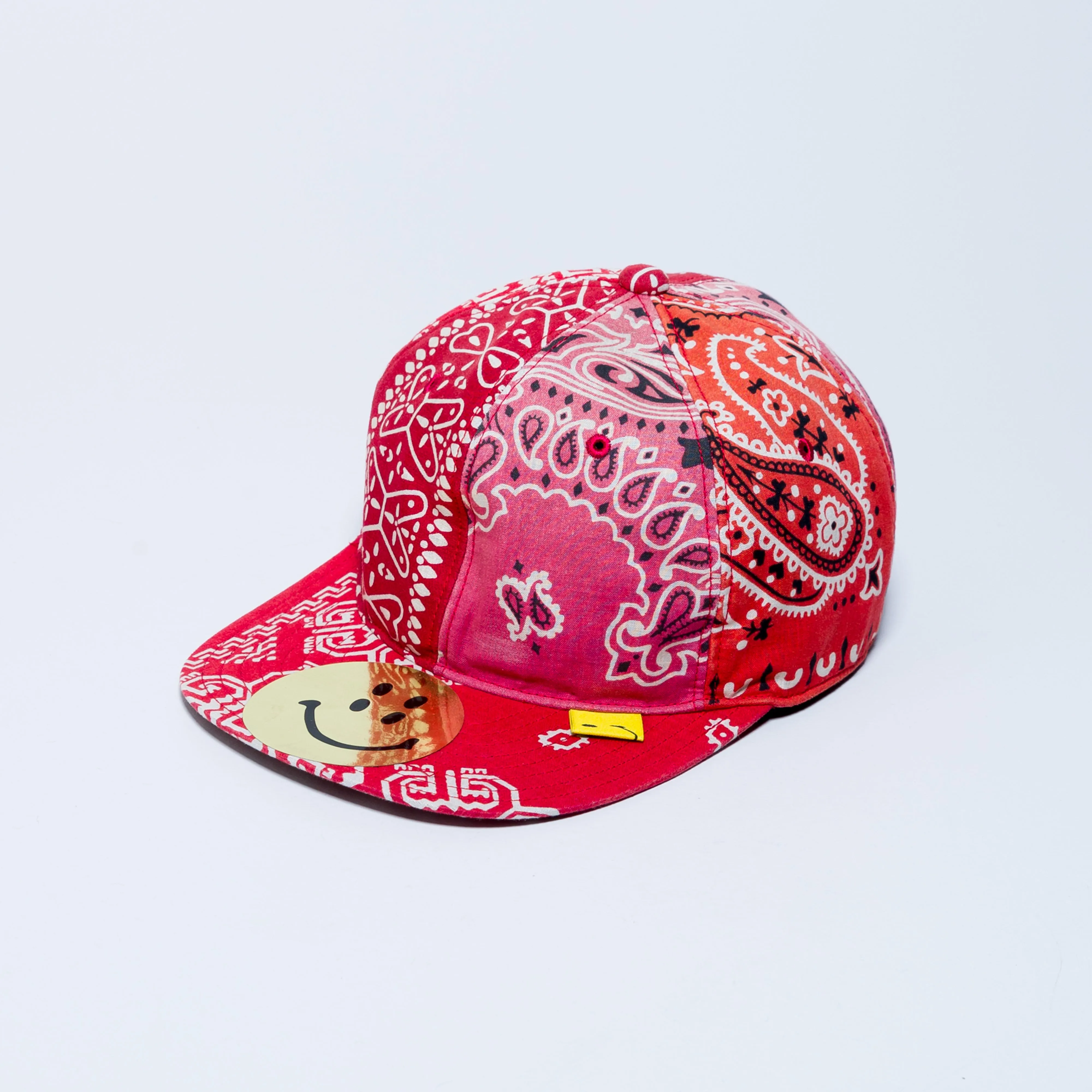 Cotton Bandana Patchwork Baseball Cap - Red