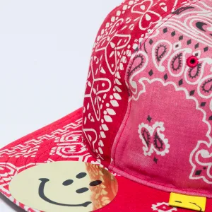 Cotton Bandana Patchwork Baseball Cap - Red