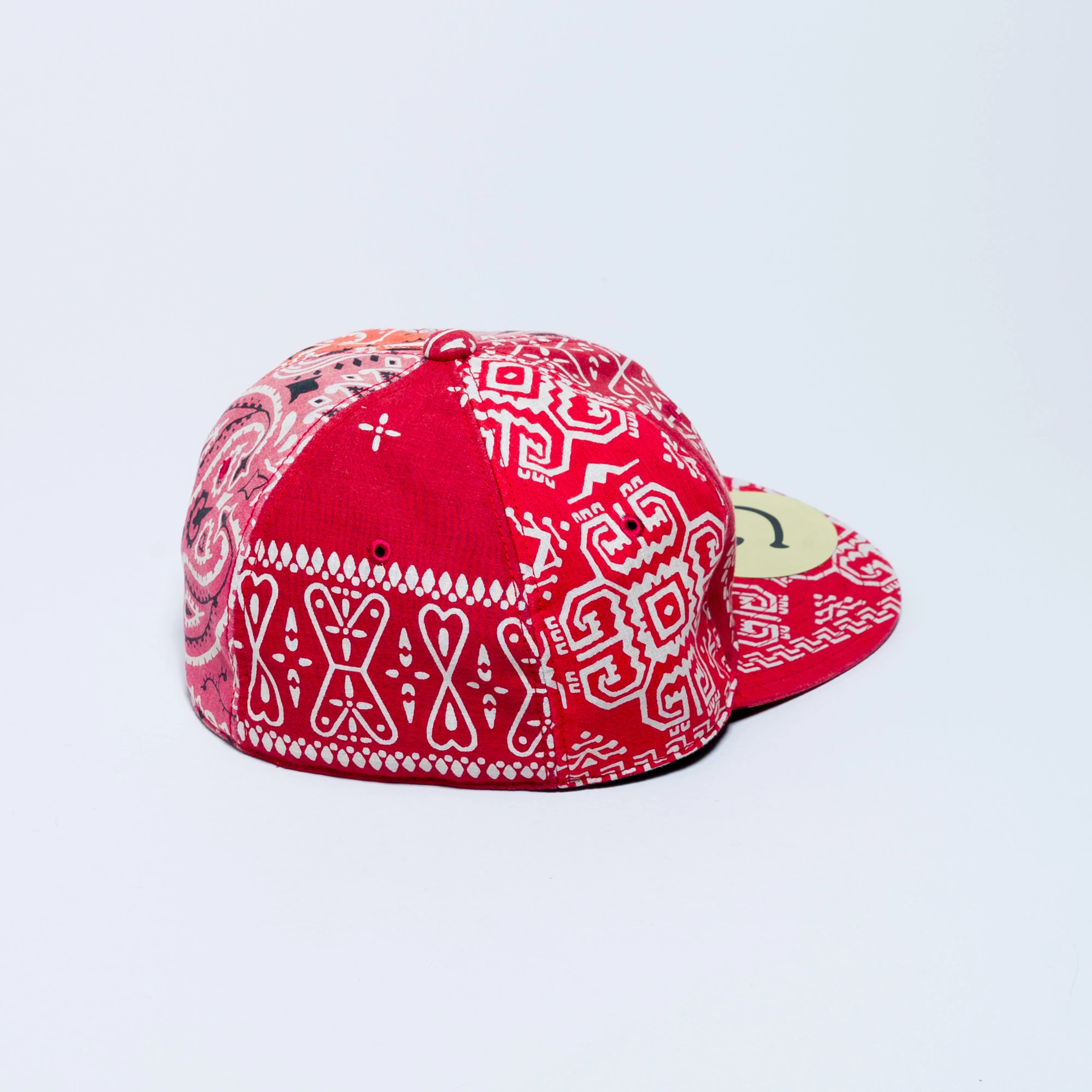 Cotton Bandana Patchwork Baseball Cap - Red