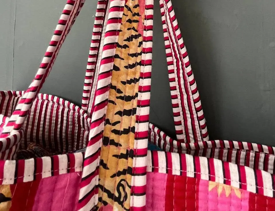 Cotton Tiger Tote Bag - Pink