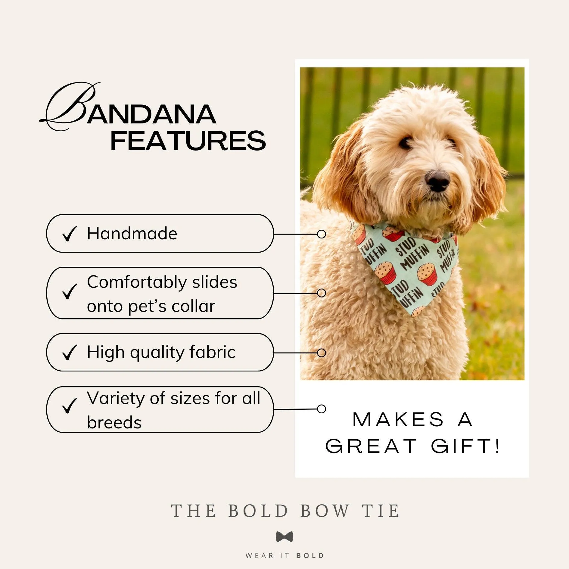 Dark Green Plaid Dog Bandana