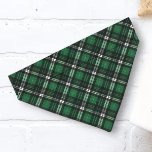 Dark Green Plaid Dog Bandana