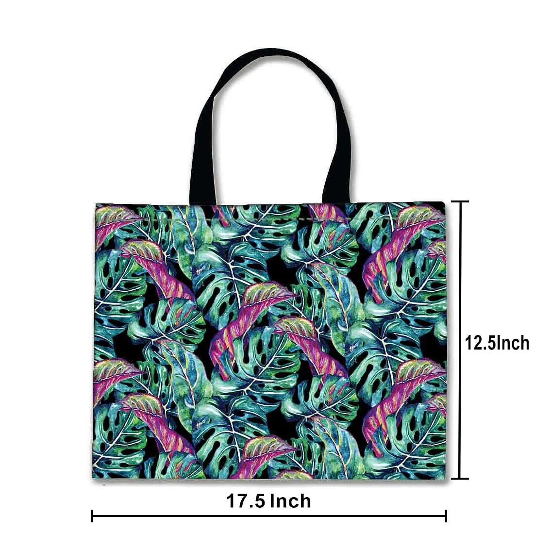 Designer Tote Bag With Zip Beach Gym Travel Bags -  Tropical Leaf
