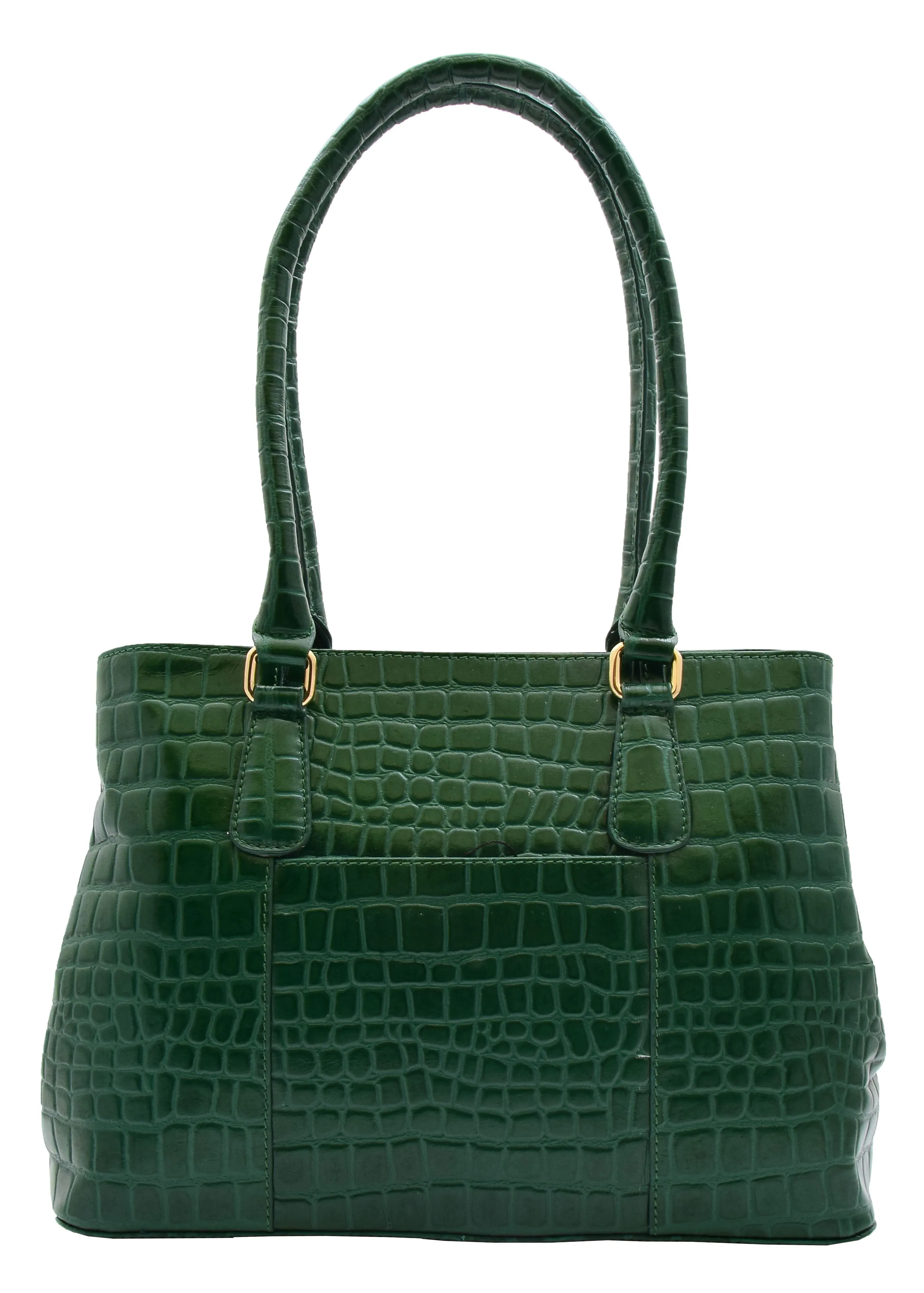 DR299 Women's Hobo Shoulder Leather Bag Beautiful Croc Pint Green
