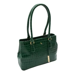 DR299 Women's Hobo Shoulder Leather Bag Beautiful Croc Pint Green