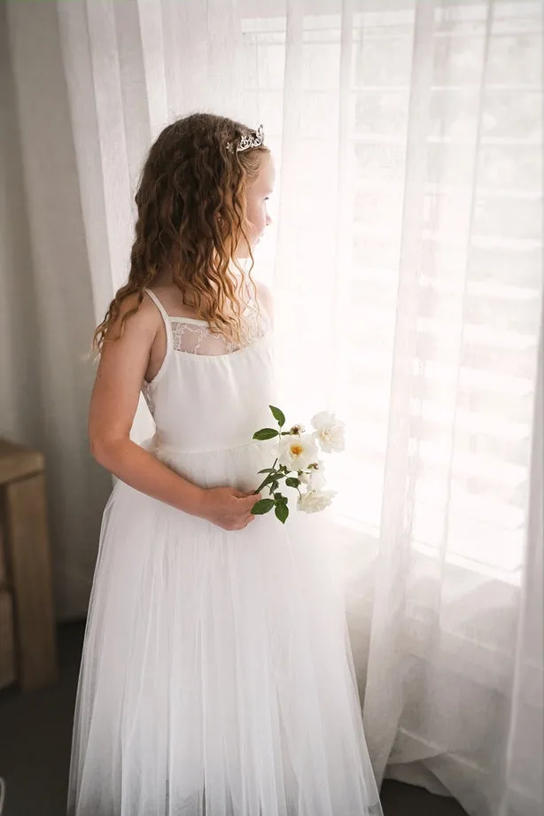 Elodie Girls White Dress