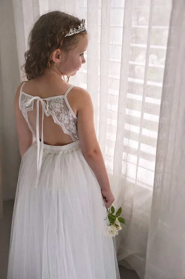 Elodie Girls White Dress