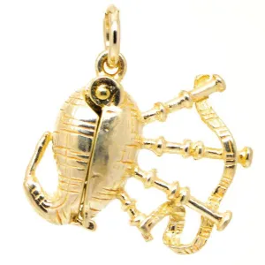 Gold Bagpipes Charm