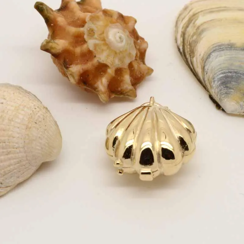Gold Shell with Mermaid Charm