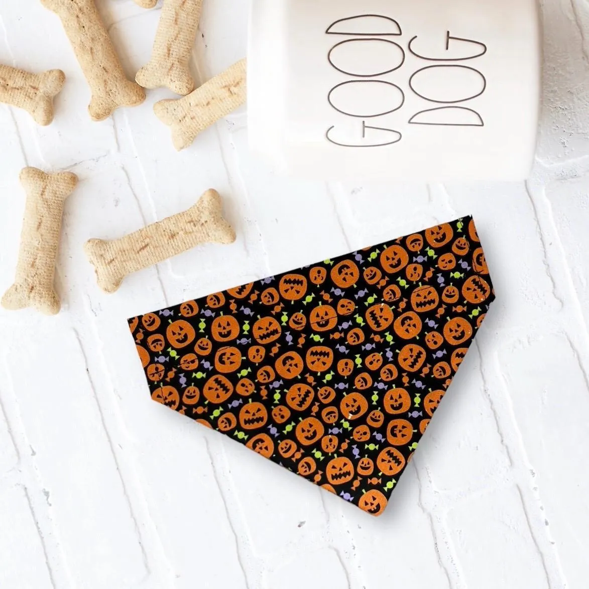 Halloween Pumpkin Dog Bandana or Cat Bandana