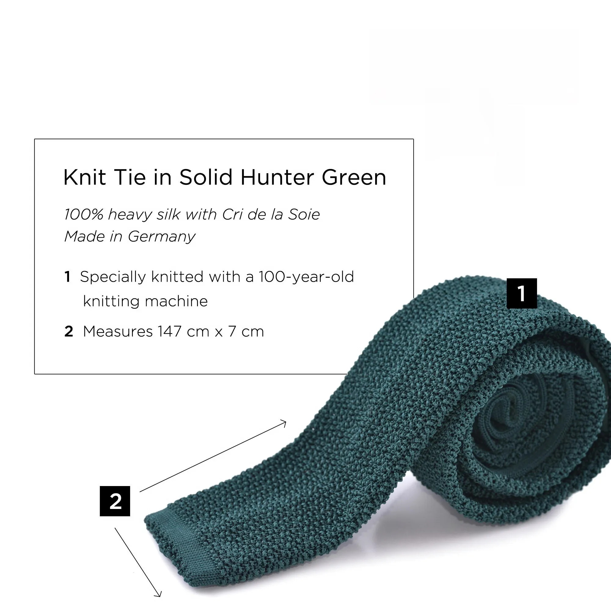 Hunter Green Silk Knit Tie