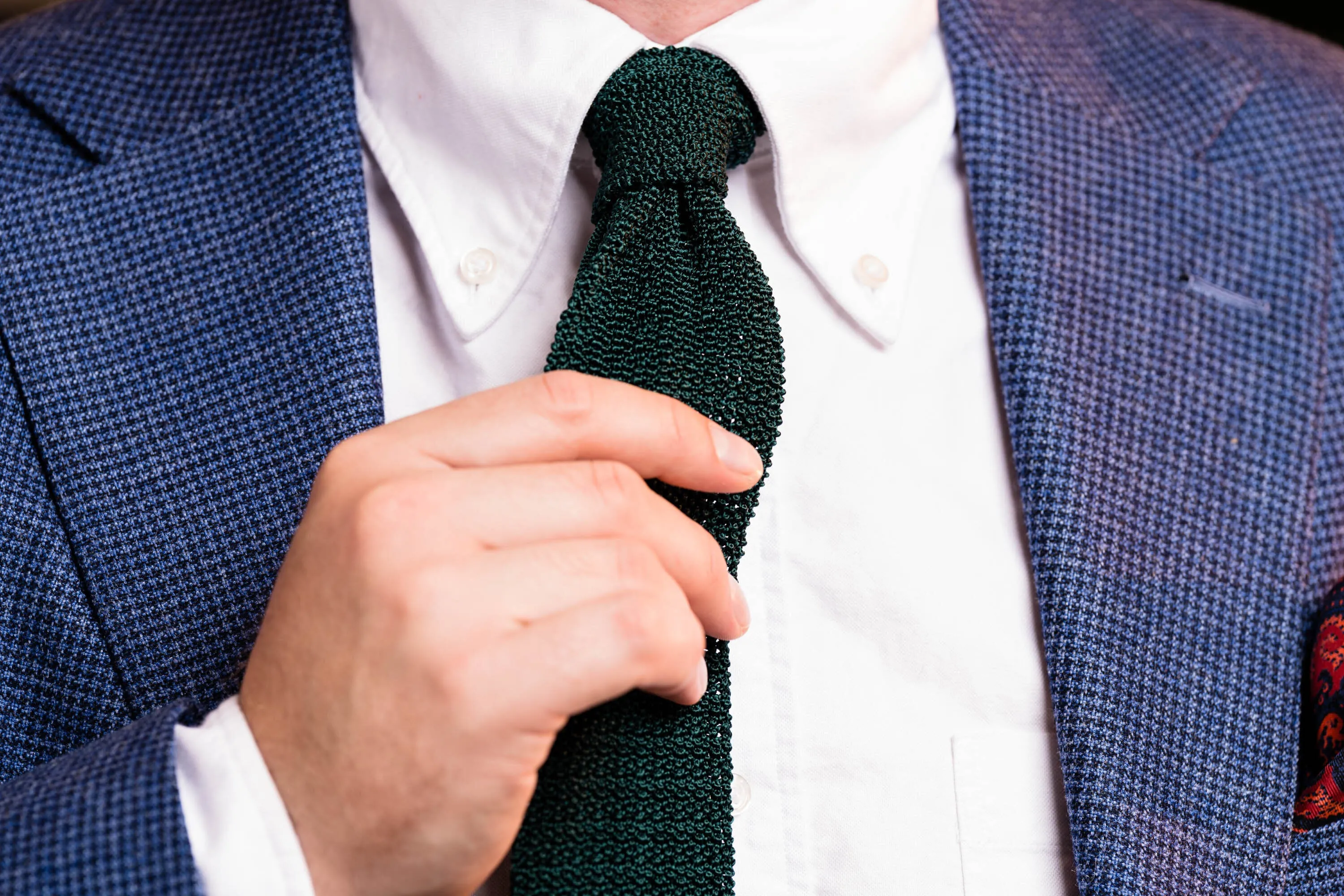 Hunter Green Silk Knit Tie
