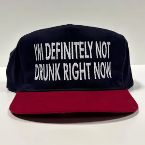 IM DEFINITELY NOT DRUNK RIGHT NOW Vintage Strapback Cap Hat Eustom Embroidered