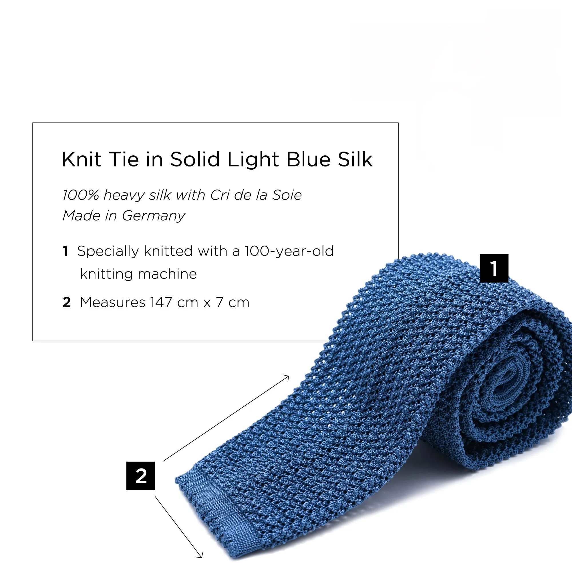 Light Blue Silk Knit Tie