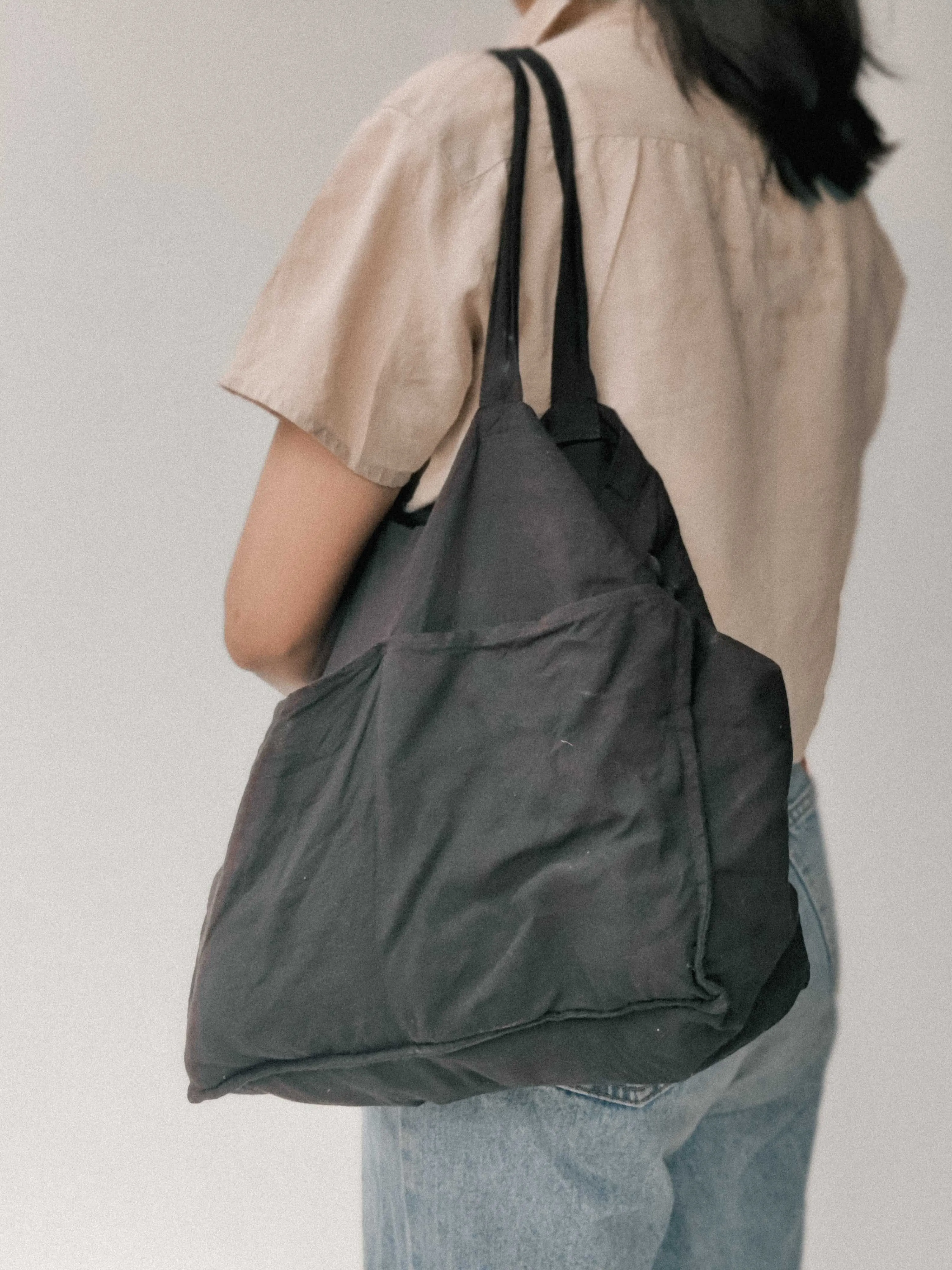 Linen Tote Bag Black