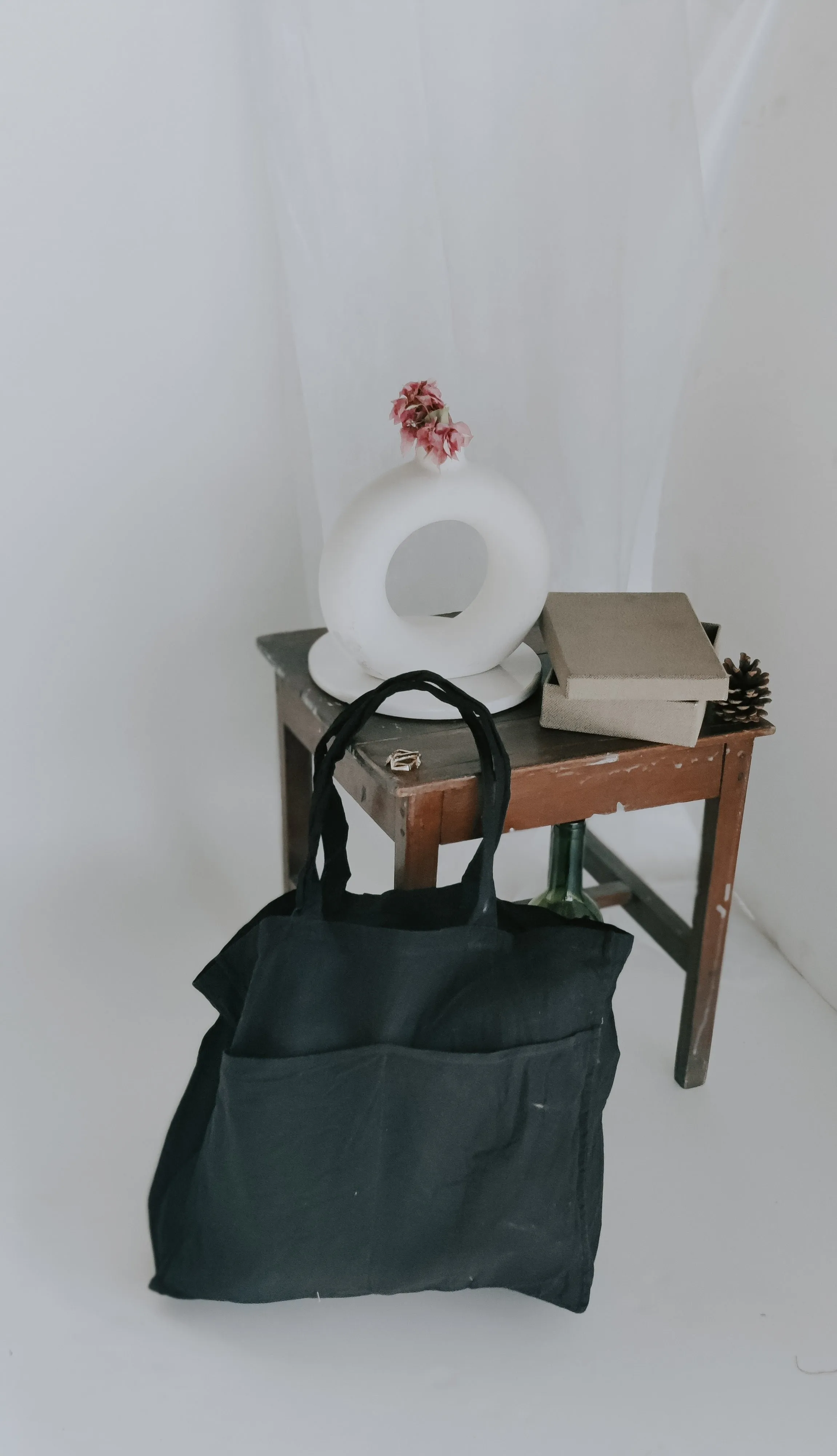 Linen Tote Bag Black