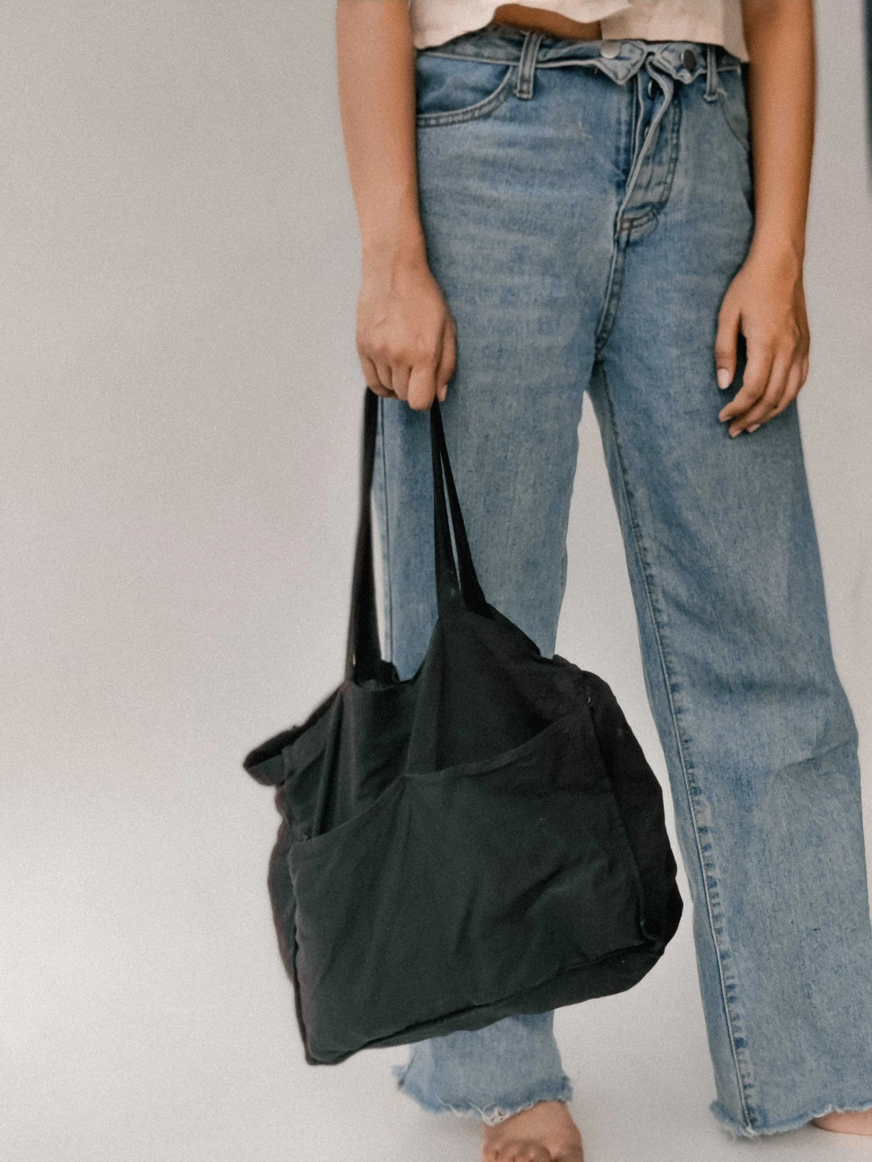 Linen Tote Bag Black