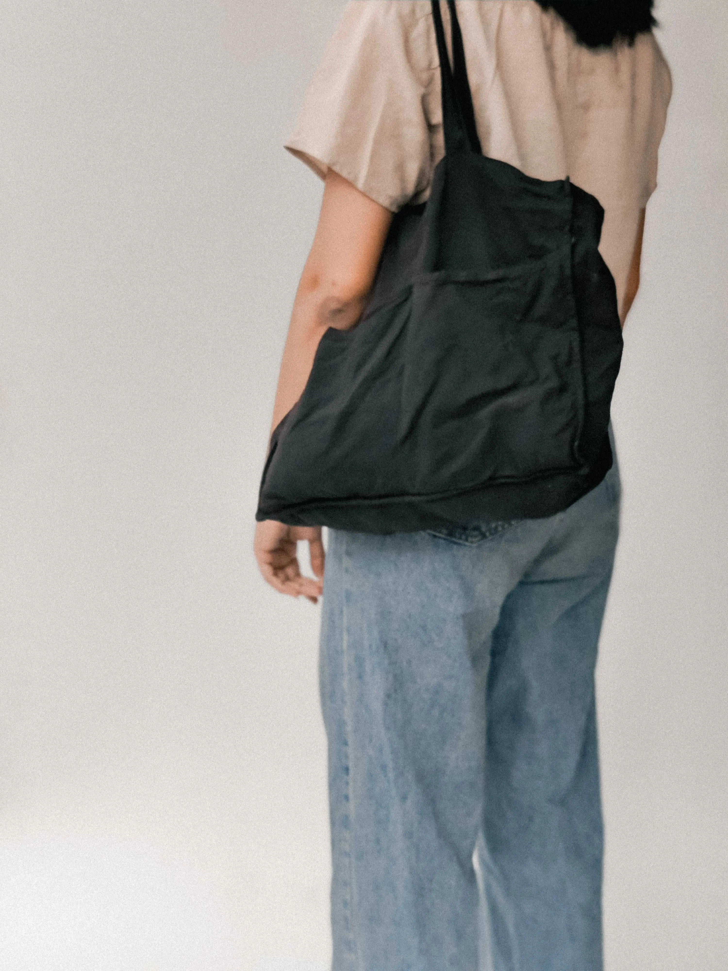 Linen Tote Bag Black