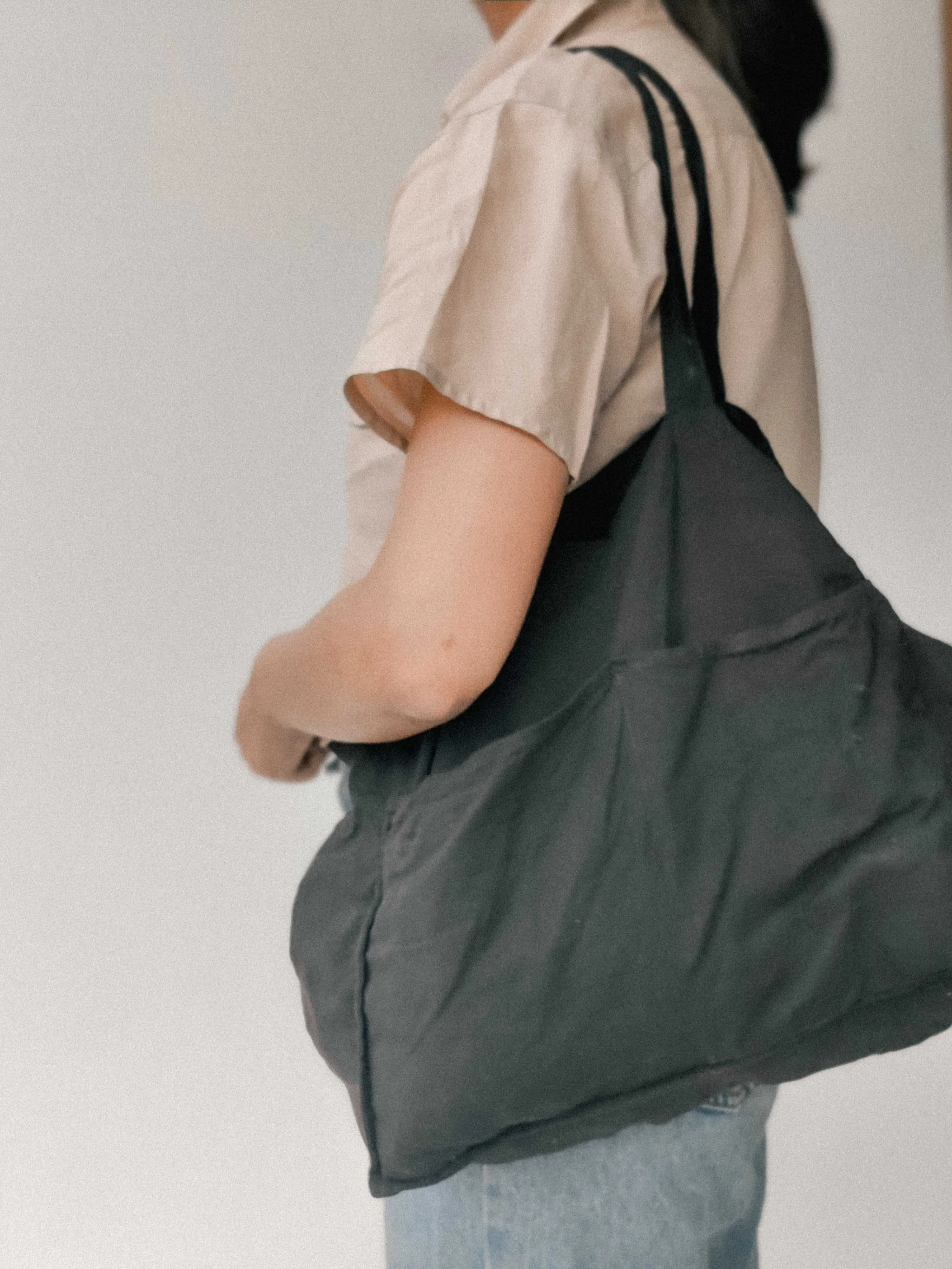 Linen Tote Bag Black