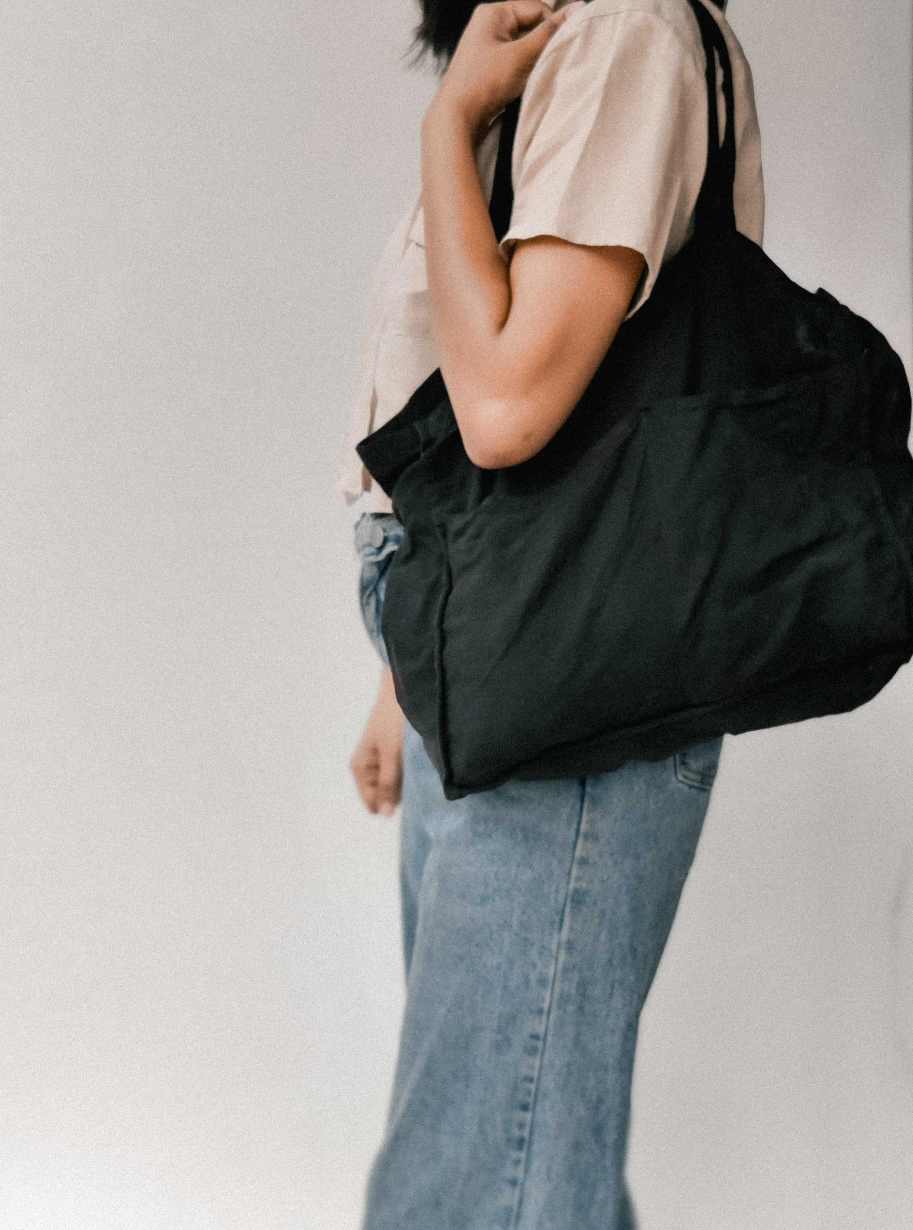 Linen Tote Bag Black