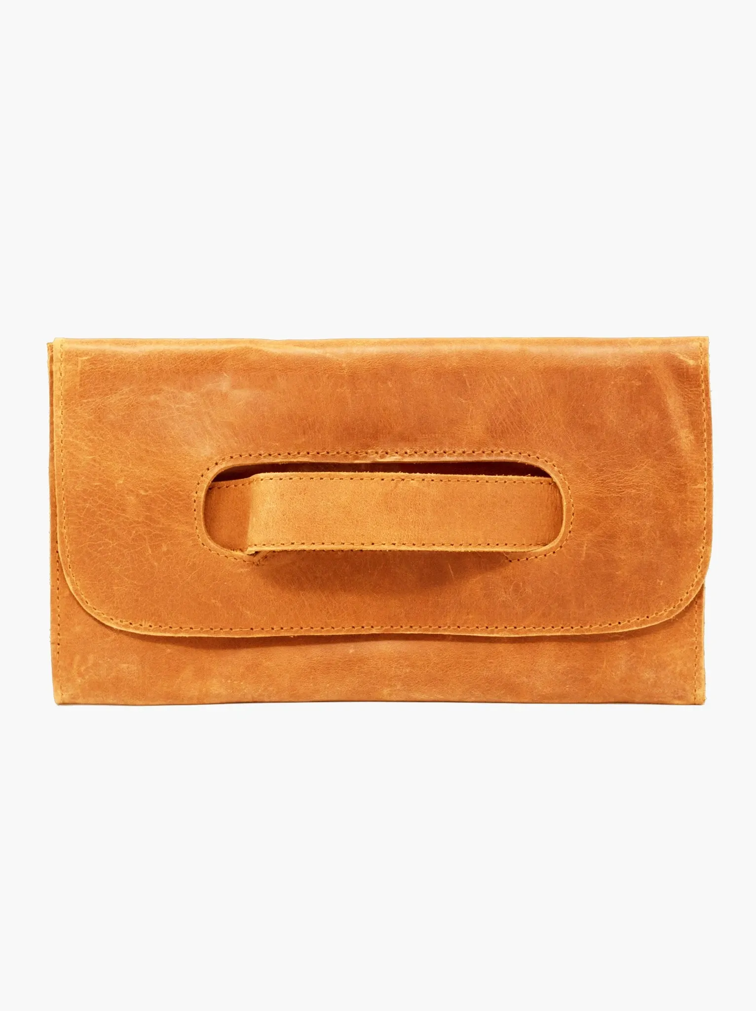 Mare Handled Clutch in Cognac