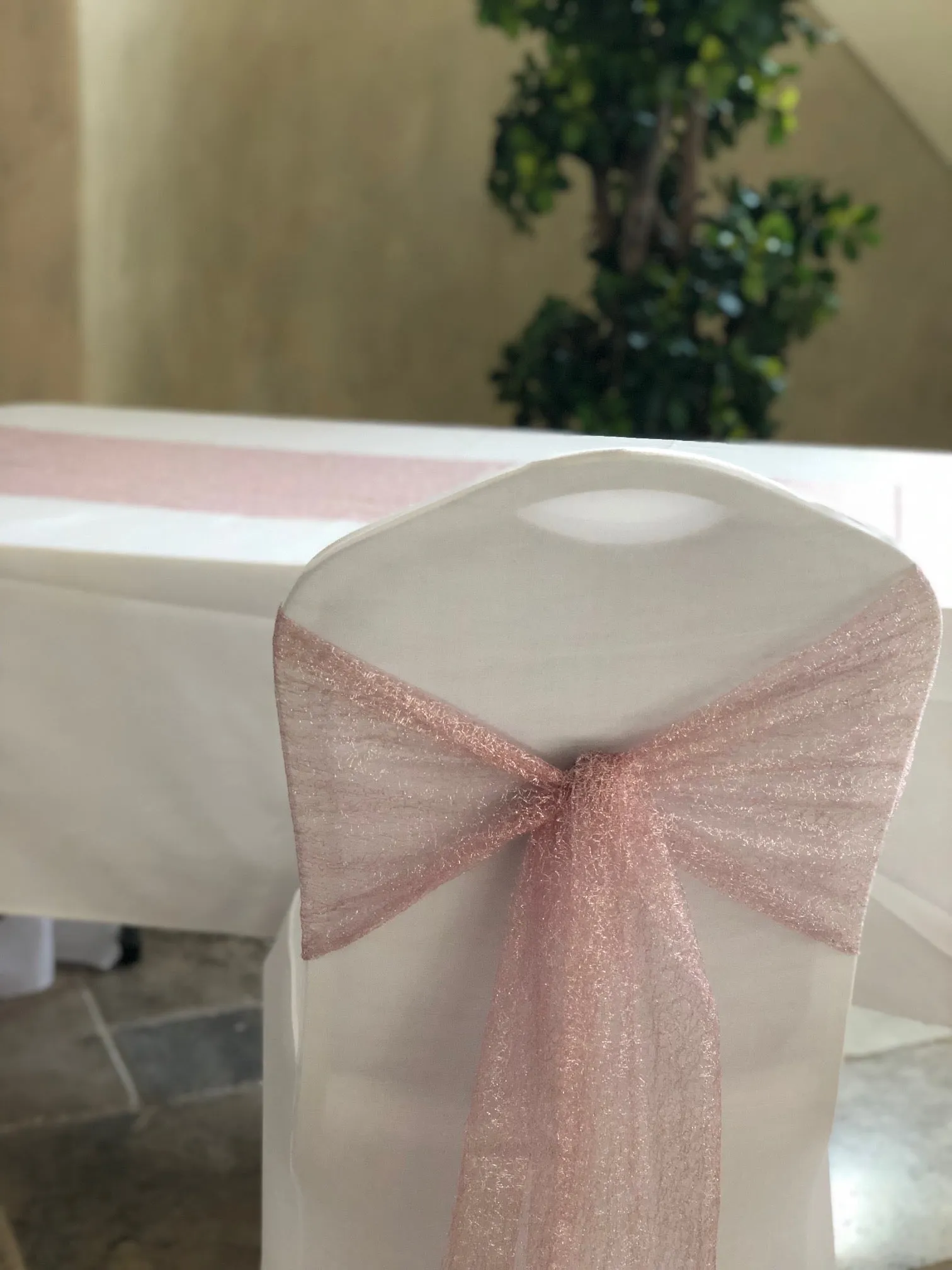Metallic Web Mesh Chair Cover Sash/Runner 10/Pack (5 Colors)