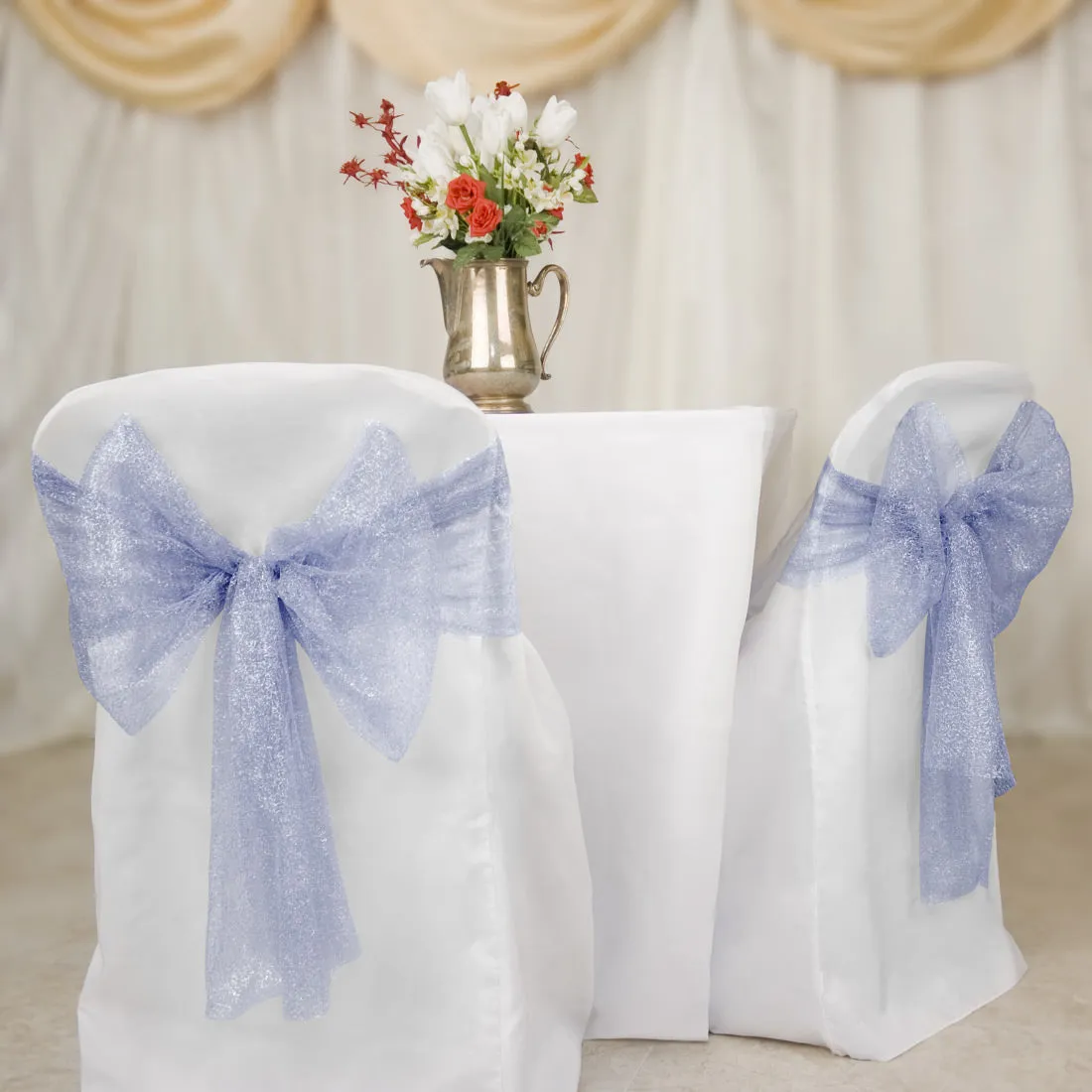 Metallic Web Mesh Chair Cover Sash/Runner 10/Pack (5 Colors)