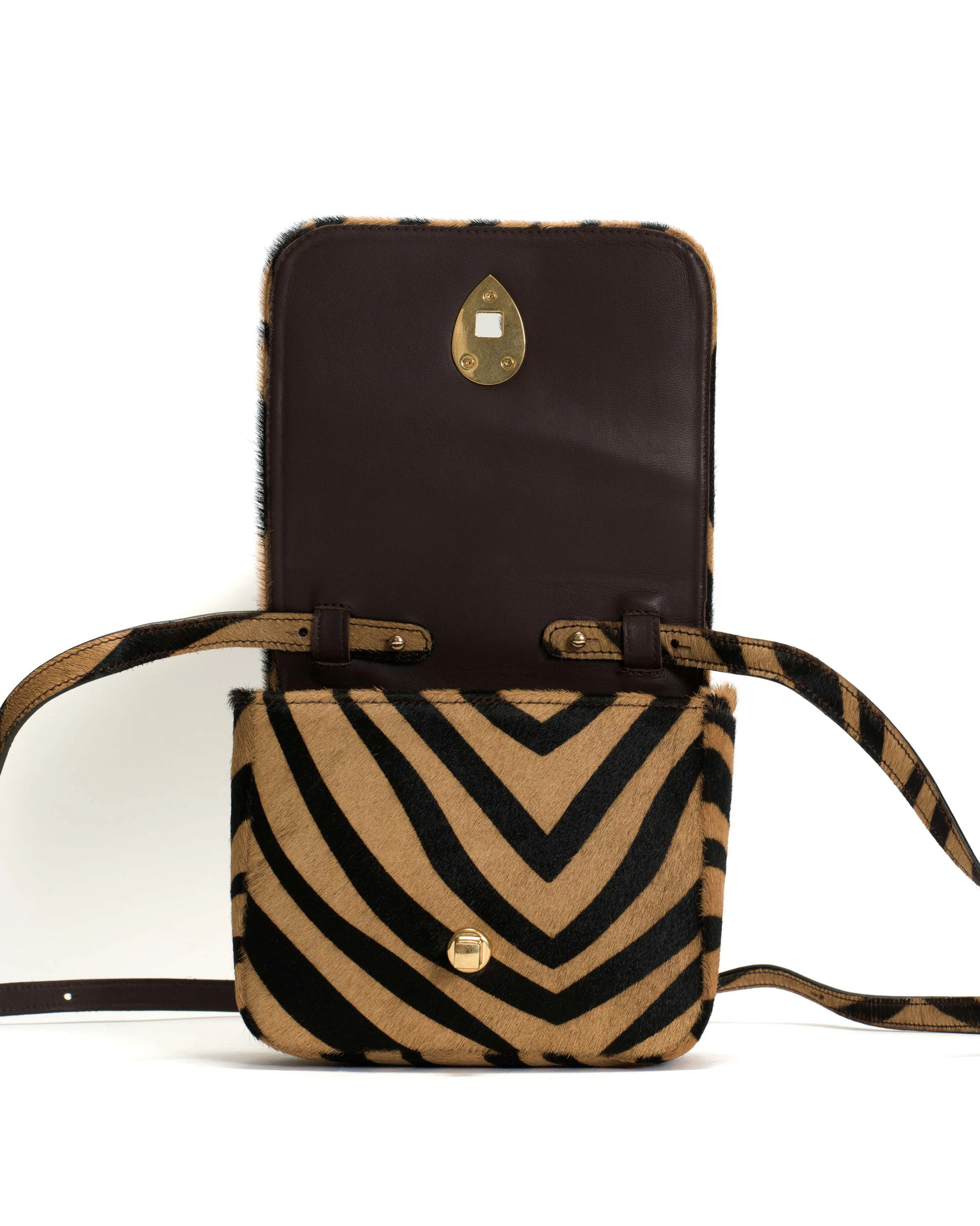 Nielle petite crossover bag Calf hair Tiger