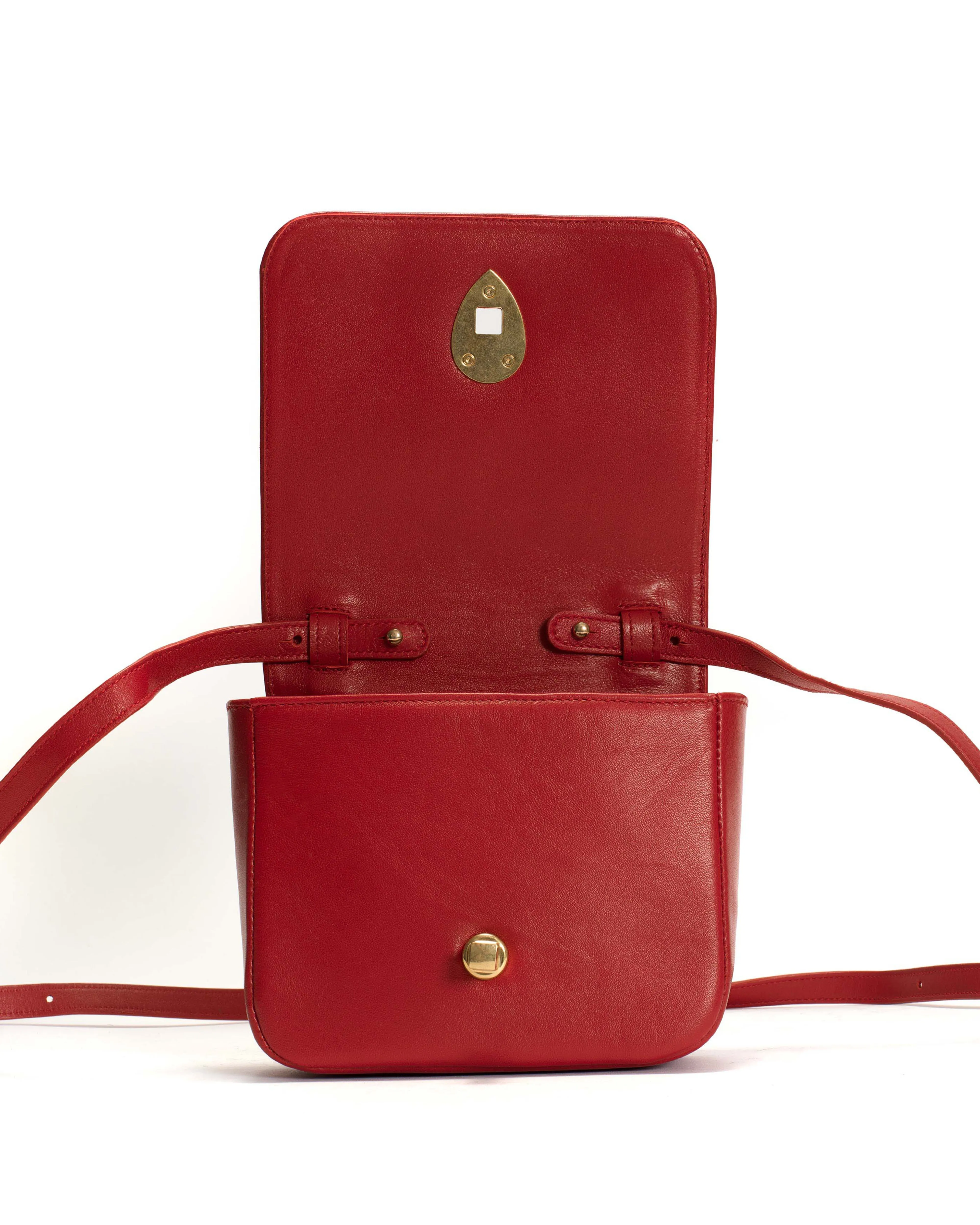 Nielle petite crossover bag Silky lamb Ruby red