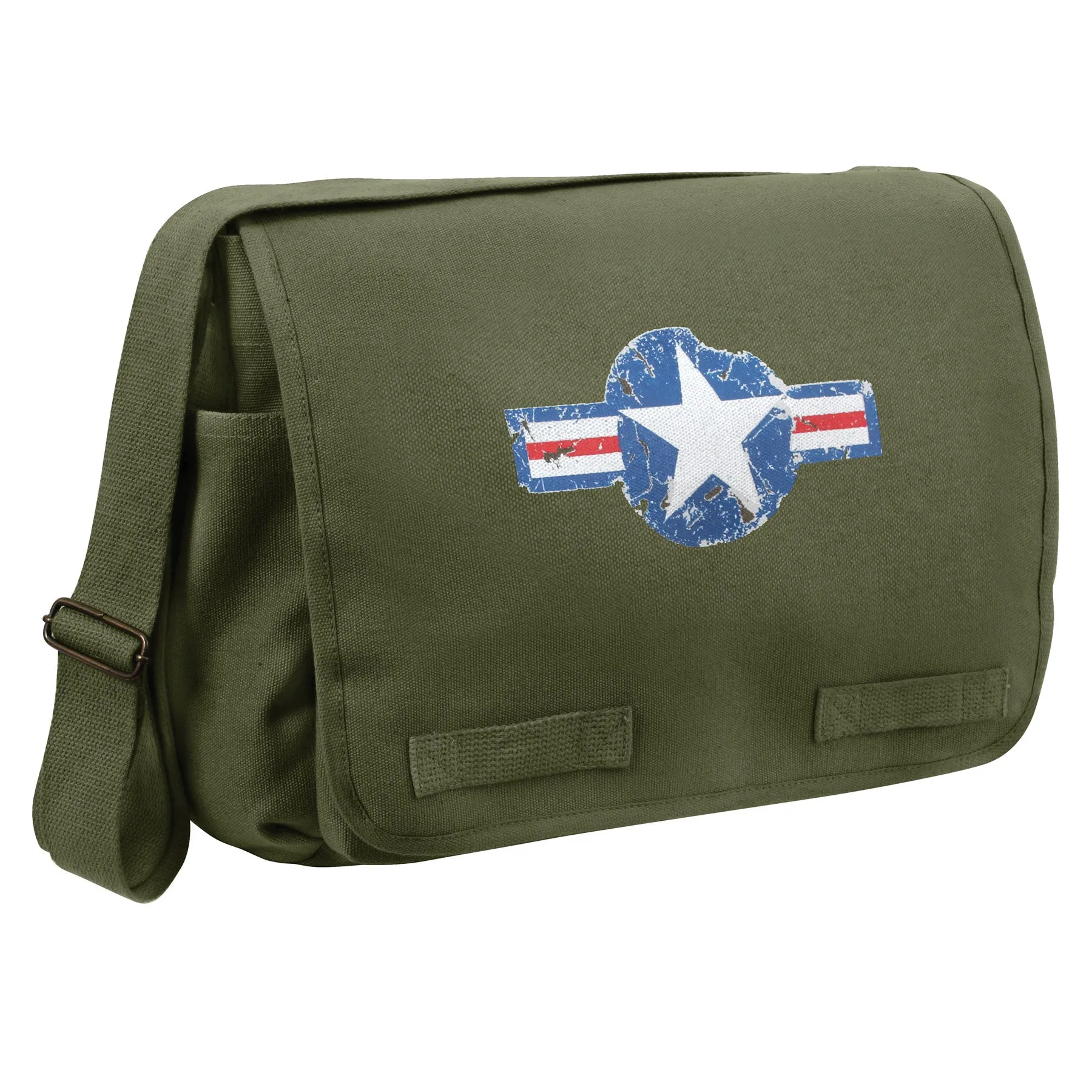 Olive Drab Air Corps Messenger Bag 15"x11"x6" Heavyweight Canvas Shoulder Bag