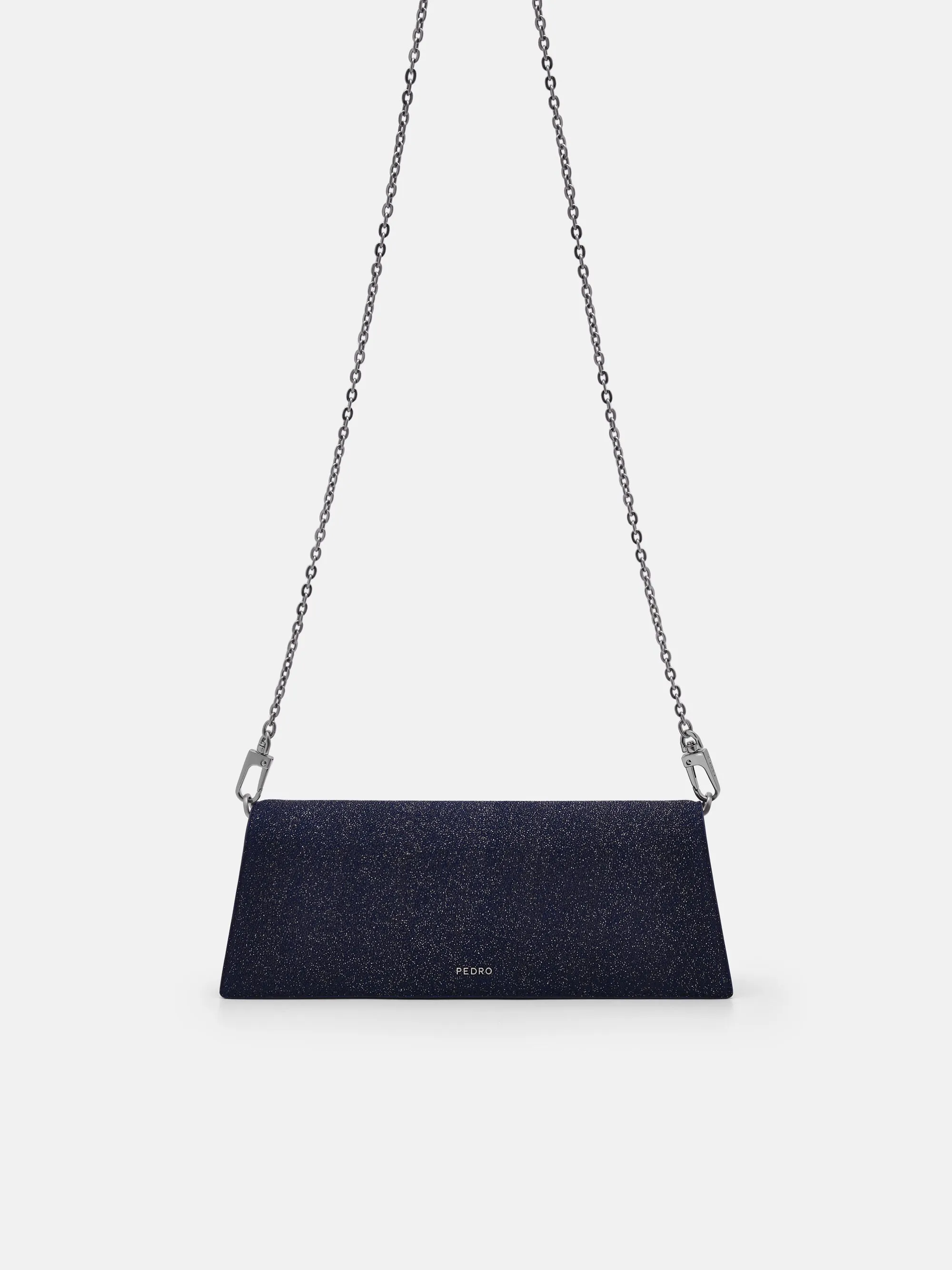 PEDRO Icon Glitter Suede Clutch Bag
