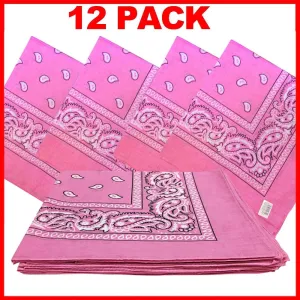 Pink Bandana - Dozen (Paisley)