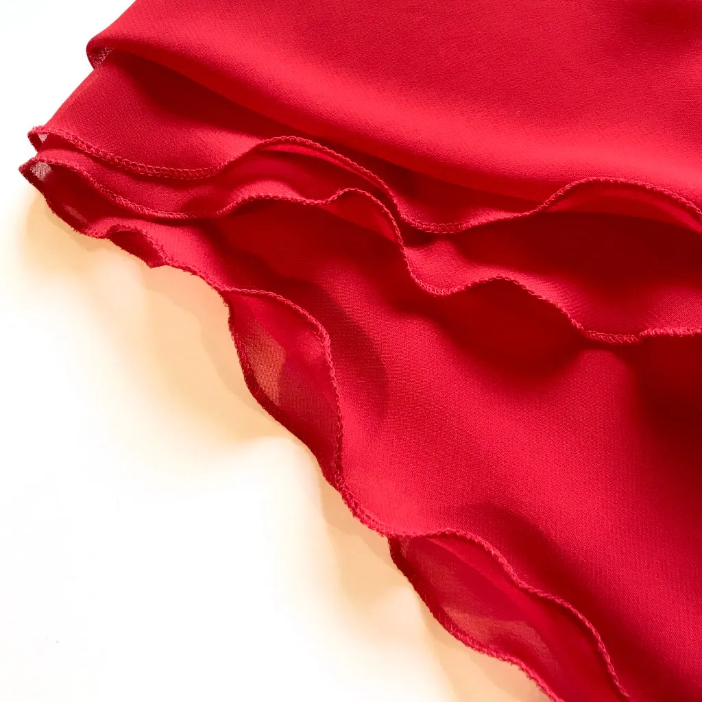Plain Chiffon Chemo Alopecia Head Scarf Red