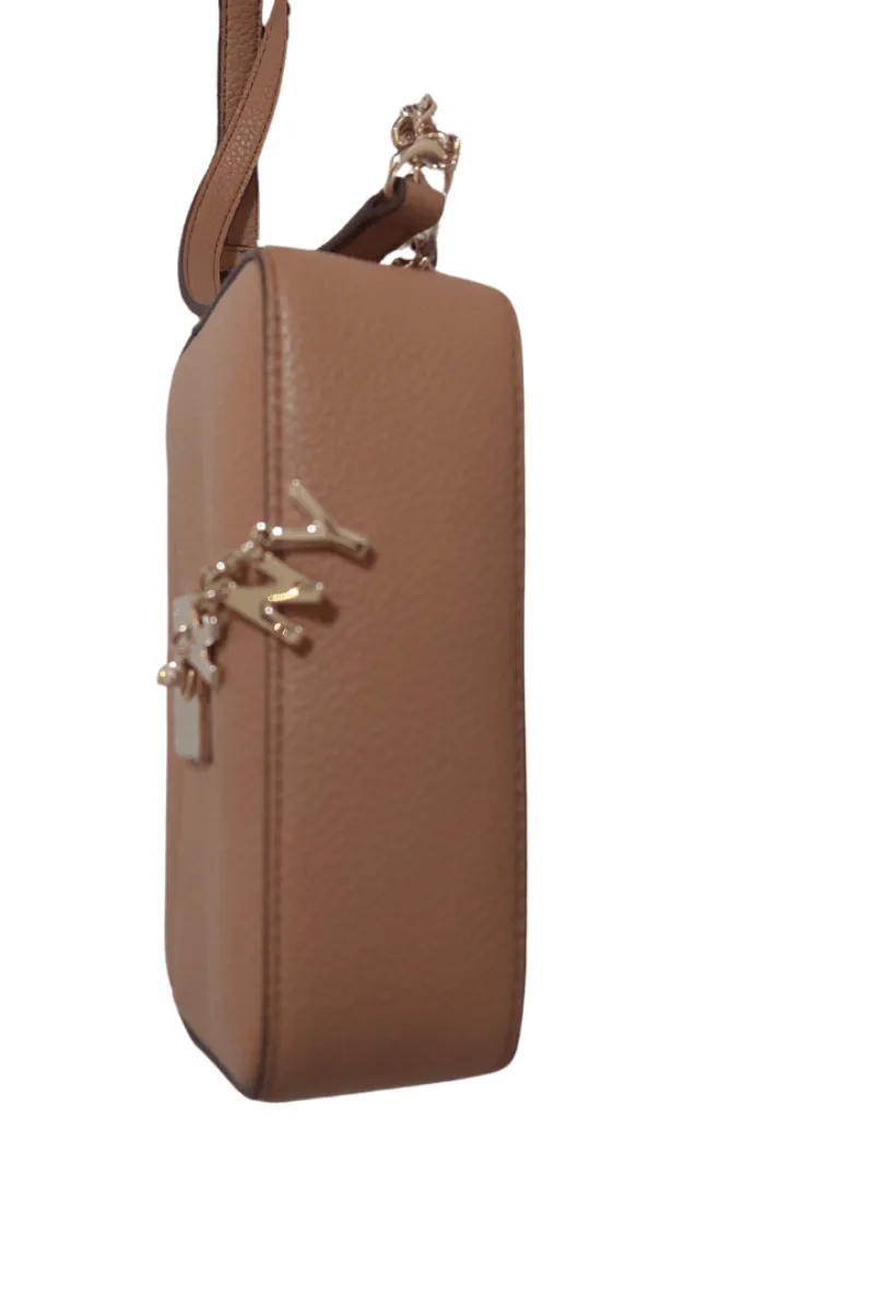 Pre-Loved Treasures - DKNY Light Brown CLEO Leatherette Top Zip Camera Big | Like New