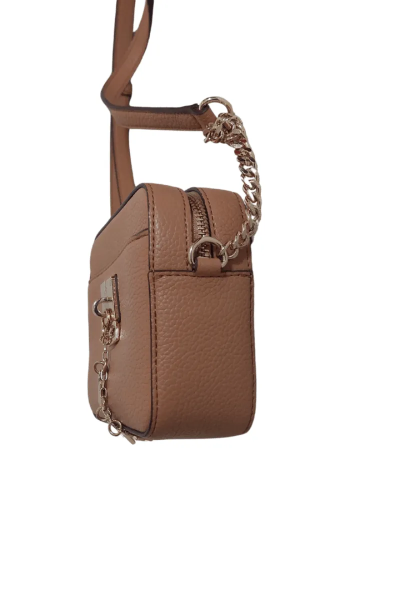 Pre-Loved Treasures - DKNY Light Brown CLEO Leatherette Top Zip Camera Big | Like New