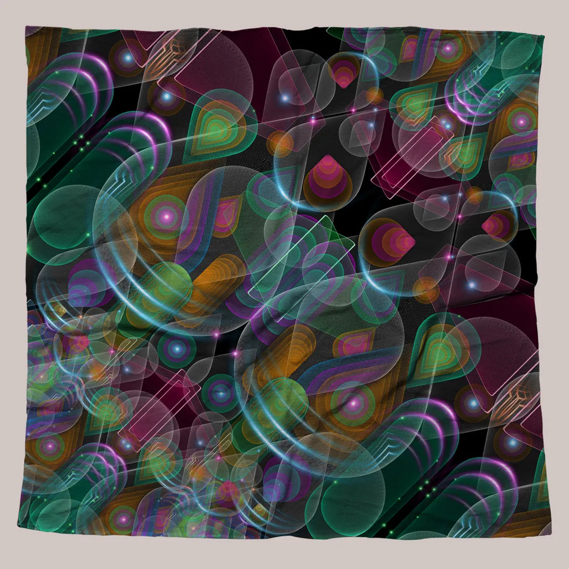 Psychedelic Bandana (UV/RGB, Eco-Friendly, Unisex) | BUBBLEDROP