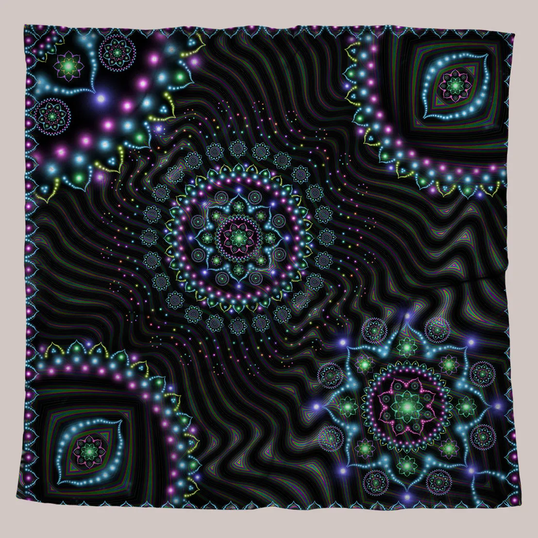 Psychedelic Bandana (UV/RGB, Eco-Friendly, Unisex) | LUMINDALA