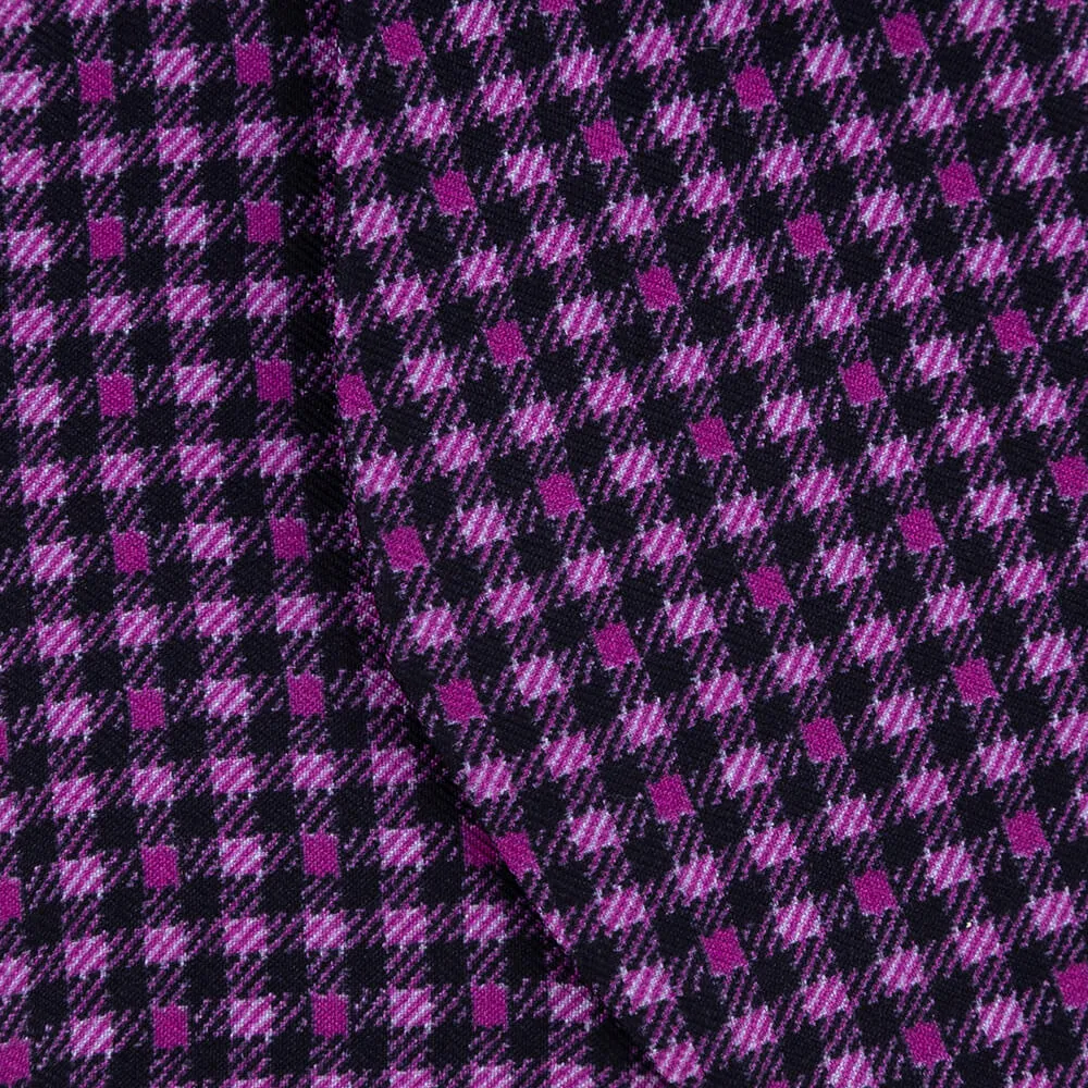 Purple and Black Square Motif Self Tie Silk Bow Tie