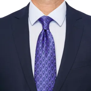 Purple and Blue Lux Deco Duchesse Silk Tie