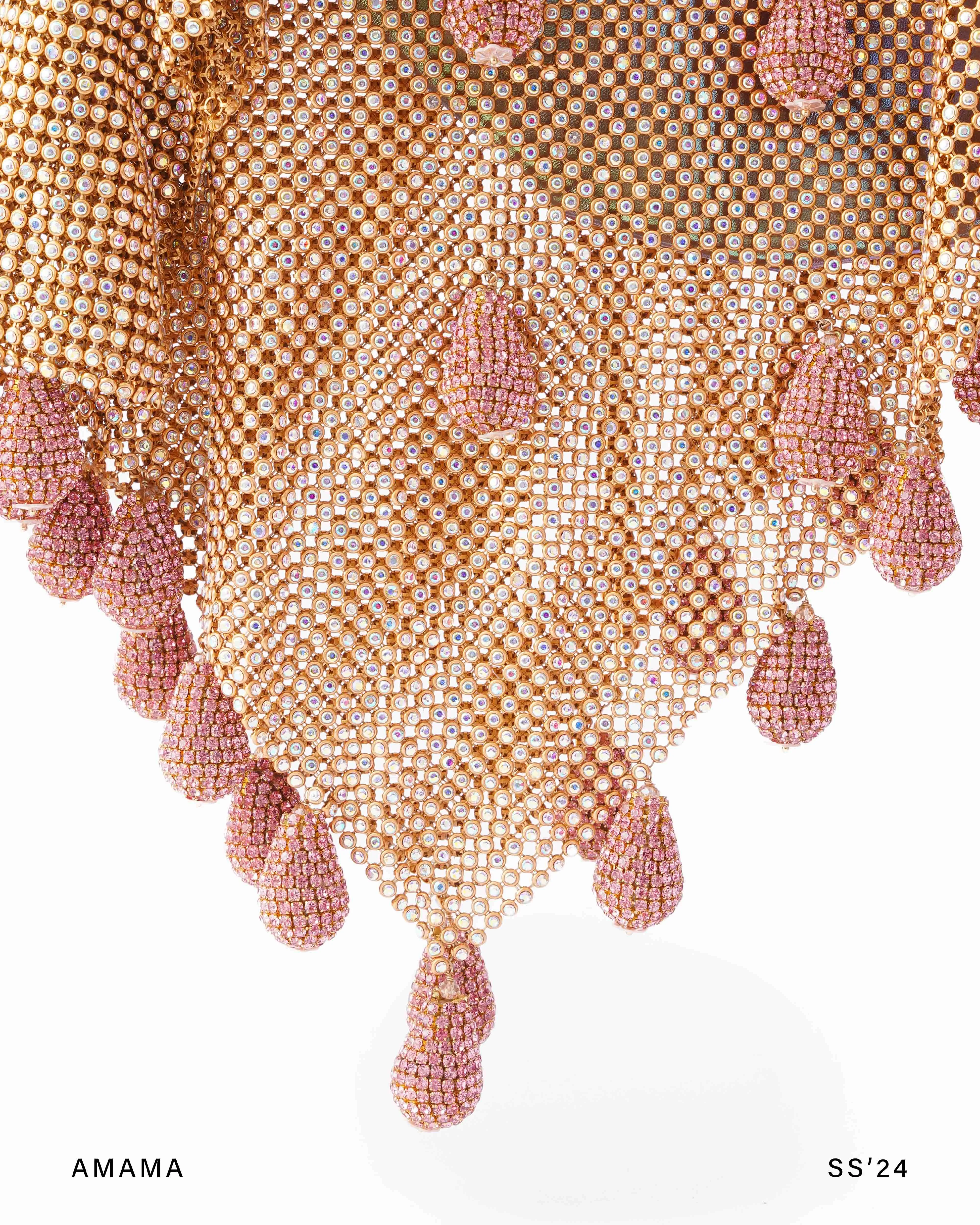 Pyrus Dewdrop Clutch In Pink Rainbow