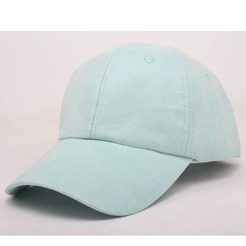 "MAXSITI U"Pure color faux suede baseball cap