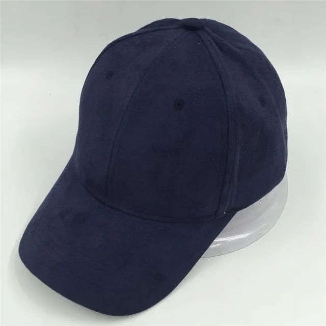 "MAXSITI U"Pure color faux suede baseball cap