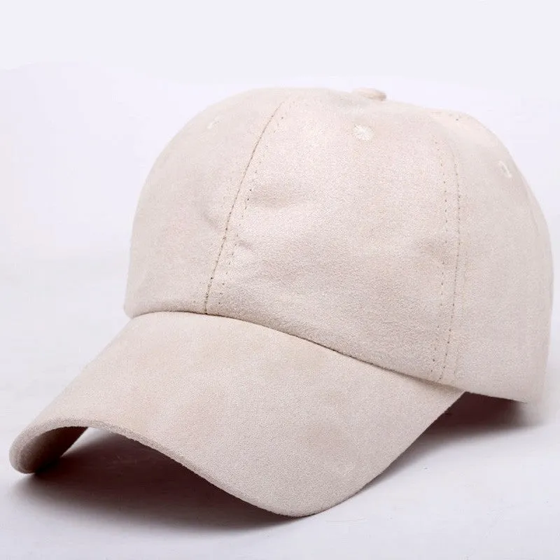 "MAXSITI U"Pure color faux suede baseball cap