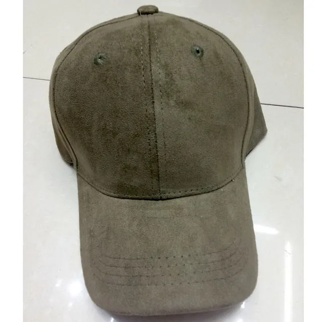 "MAXSITI U"Pure color faux suede baseball cap